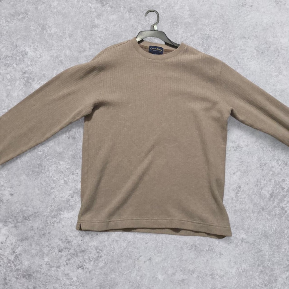 Club Room Men's Beige Crewneck Sweater